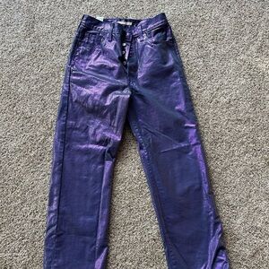 Ribcage straight ankle, purple shimmer, Levi’s. Waist 28. Length 27.